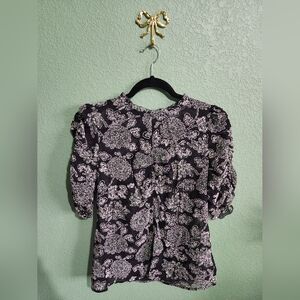 Veronica Beard 100% Silk Natuka Floral Womens Blouse Size 0